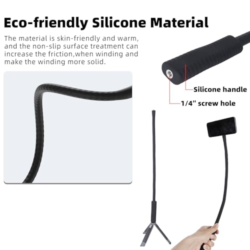 Flexible Gooseneck Phone Holder for iPhone Magsafe, 23.6" / 60cm Long Arm and Handle Magnetic Phone Mount with 1/4 Hole for Shopping Cart/Treadmill/Stroller/Elliptical/Golf Cart/Desk