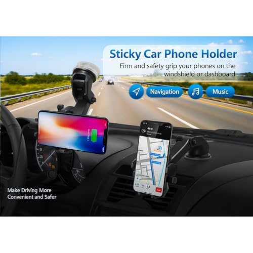 Windshield Suction Car Phone Mount | Rotatable Adjustable Dashboard Phone Holder | Universal Phone Mount for Car Dashboard and Wind Shield | Durable Cell Phone Automobile Cradles Auto Accessories - style: F