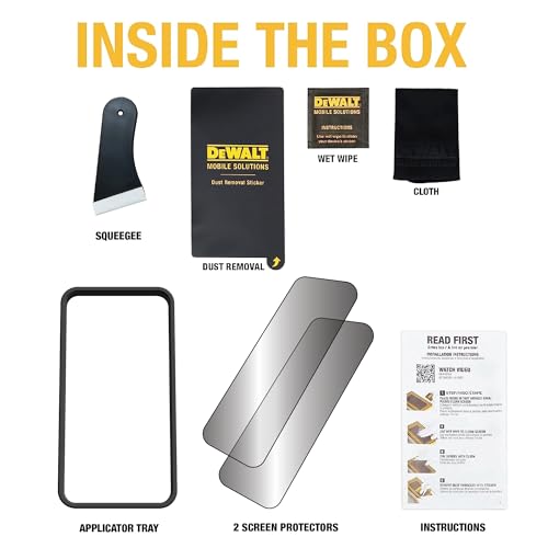 DEWALT Heavy Duty 2Pack Privacy Screen Protector for iPhone 15 - size: iPhone 15
