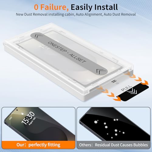 3 Pack Tempered Glass Privacy Screen Protector for iPhone 15 Pro 6.1 Inch, Original Touch Sensitivity with Auto Alignment kit - color: S25-HD
