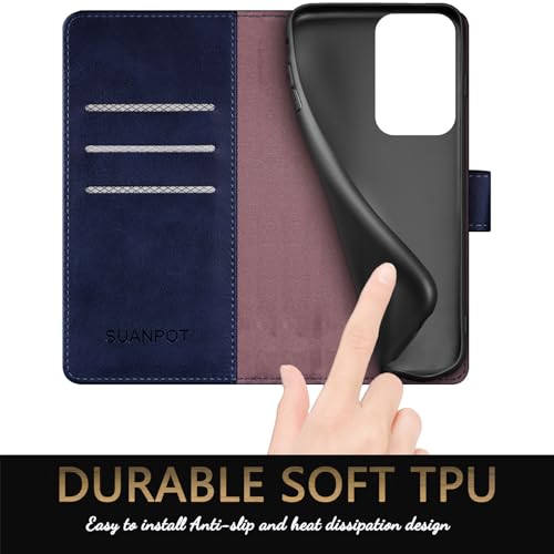 SUANPOT for Motorola Moto G Power 5G 2024 6.7" Wallet case with RFID Blocking Credit Card Holder,Flip Book PU Leather Protective Cover Women Men for Power 5G 2024 Phone case Blue - color: Blue