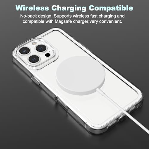 for iPhone 16 Pro Max Clear Bumper Frame No-Back Case, Slim Fit Ultra-Light Anti-Yellowing Transparent Protection Heat Dissipation Bezel Phone Cover Case 6.9" 2024 - color: Clear, size: iPhone 16 Pro Max