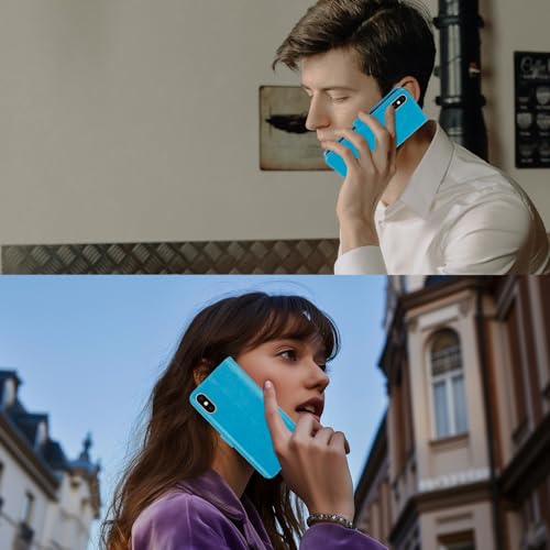 MONASAY Wallet Case for iPhone X/Xs with 3 Card Holders - Light Blue | Kickstand,RFID Blocking,6.6 feet of shock absorption,PU Leather,Strong Magnetic Closure,Fits 5.8 inch ONLY,screen Protector - color: Light Blue
