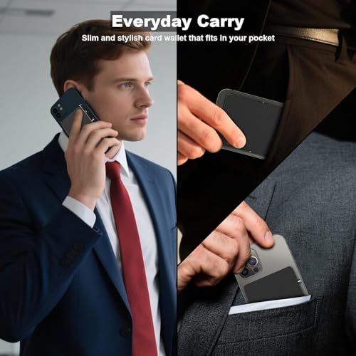 Magsafe Phone Wallet with Adjustable Stand,Pop up Phone Card Holder Black - color: Black