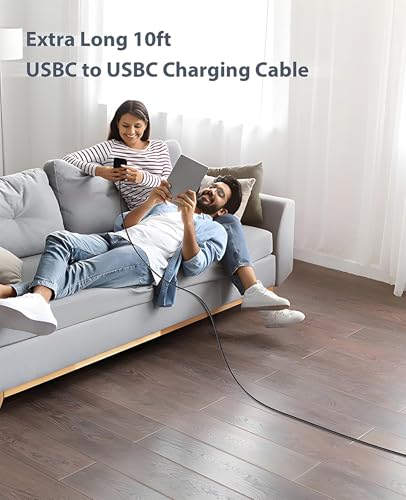 100W USB C to USB C Cable USBC to C Cable Fast Charging Carplay 2Pack 10FT - color: Black, size: 10FT 2Pack, style: 100W USB C to USB C