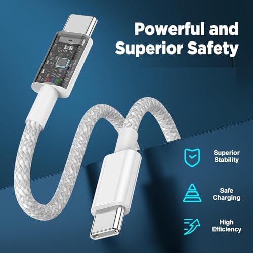 USB C to USBC Fast Charging Cable for Apple 10ft,2Pack Extra Long - color: Silver