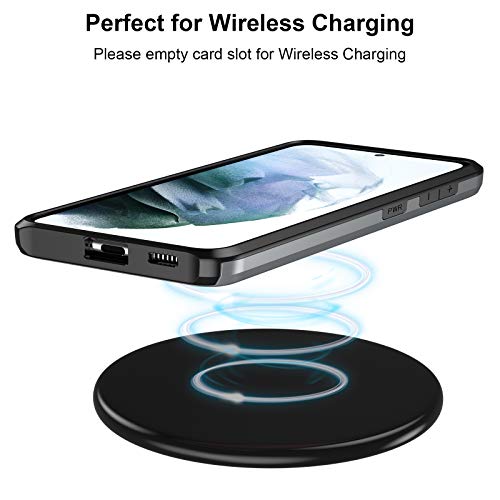 Jiunai for Samsung Galaxy S21 Case Wallet Credit Card IDs Cash Holder Grey | Slide Cover Dual Layer Hybrid Protective Hard PC Soft TPU Rubber Cover Phone Case for Samsung Galaxy S21 5G 6.2'' Women Men - color: Grey