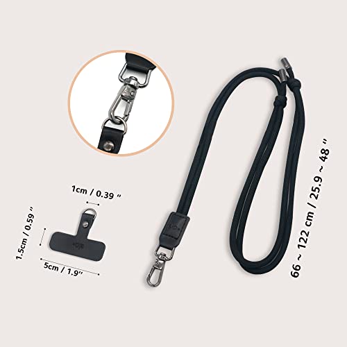 EKAX Phone Lanyard, 1x Customizable Crossbody Neck Phone Strap, 1x Removable PU Leather Tab, Hands-Free Holder for Cell Phones, Earphones, Badges & Keys, Travel Essentials Accessories (Rose Pink) - color: Rose Pink
