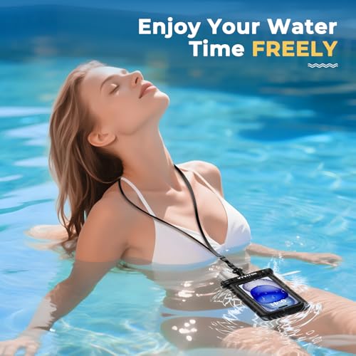 Floating Waterproof Phone Pouch IPX8 Cellphone Dry Bags for Vacation Beach Pool Kayak Cruise Travel Essentials,Waterproof Phone Case for iPhone 16 15 Pro Max, Samsung S25 Ultra S24-2 Pack 8.0"