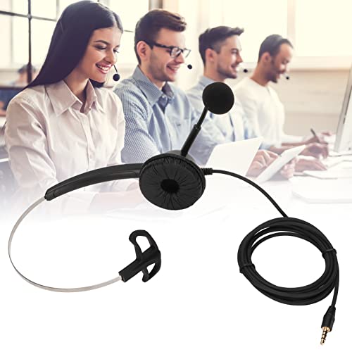 H360-3.5 Single Sided Business Headset, Monaural Telephone Headset with Noise Reduction Mic, Lightweight Comfortable Call Center Headset for 3.5mm Jack Devices