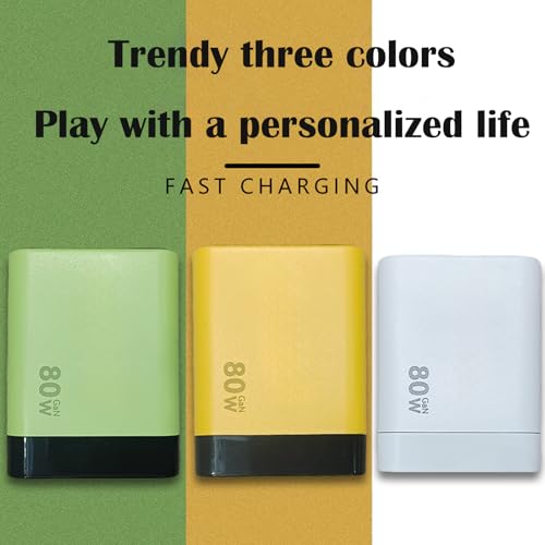 3 in 1 80w max Retractable USB-C Fast Charging Wall Charger with Built-in Cable — Compact Travel-Ready Design, Easy to Carry, Ideal for Hotel Stay, Desktop Charging & On-the-Go Use (Yellow)