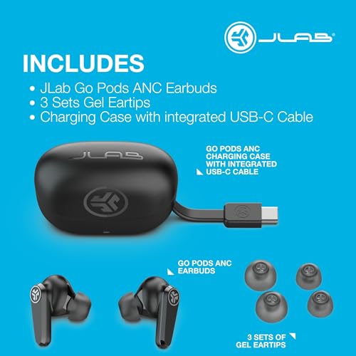 JLab, Go Pods ANC, True Wireless Earbuds, Active Noise Cancelling, Bluetooth, Sage - color: Sage