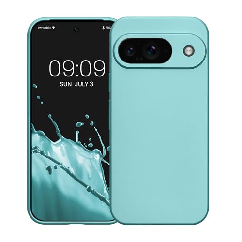 kwmobile Case Compatible with Google Pixel 9 Case -Soft TPU Back Phone Cover - with Metallic Look - Metallic Mint Green - color: Metallic Mint Green, size: Pixel 9