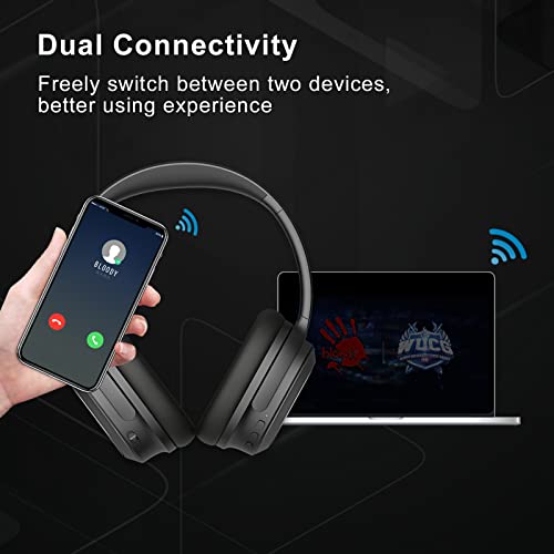 Bloody M320 Bluetooth Wireless Gaming Headset, Active Noise Canceling, Dual-Connectivity, Built-in 5 Mics, 3D Surround Sound, Lightweight Over-Ear Headphone