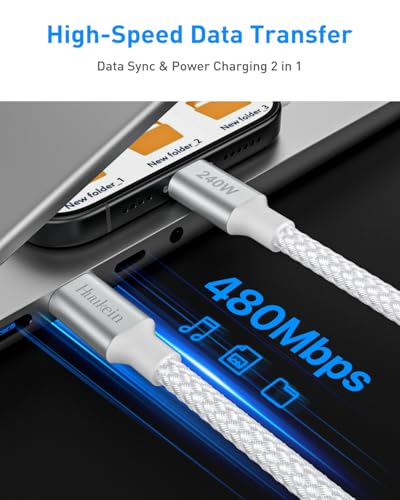 Huukein 240W USB C to USB C Cable 8ft, Long USB C to C Cable Fast Charging