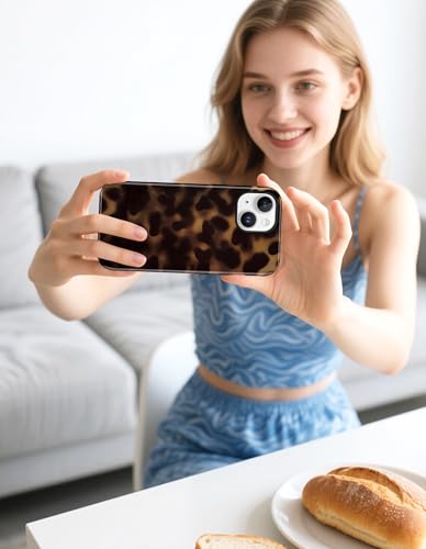 Jusy Magnetic Brown Tortoise Shell Phone Case for iPhone 16 Pro Max,Amber | Compatible with MagSafe,Cute Aesthetic Cheetah Leopard Design,TPU and PC Protective Shockproof Cover - color: Amber