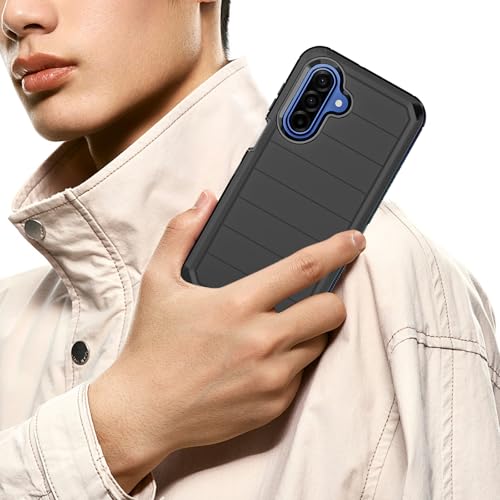 for Samsung Galaxy A17 Case with Belt Clip Holster & Kickstand, Heavy Duty 3-Layer Military Grade Rugged Full Body Protection Cover Case for Galaxy A17 5G (Black) - color: Black