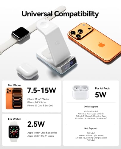 Wireless Charging Station, 7 in 1 Wireless Charger Foldable Charger Stand