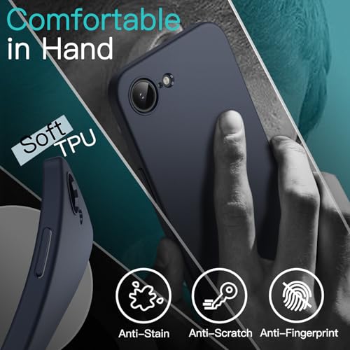 JETech Slim Case for iPhone 17e/16e, Dark Blue | Camera Lens Protection, Soft TPU Design, Matte Finish, Shockproof Protection - color: Dark Blue, size: iPhone 17e/16e
