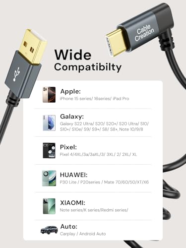 CableCreation Coiled USB A to C 60W Fast Charging Cable Max 5FT for CarPlay - style: Angle A to C