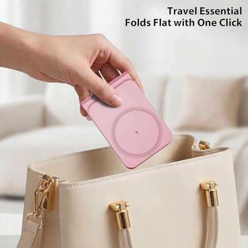 3-in-1 Charging Station for Apple Devices, Foldable Magnetic Wireless Charger Stand, Fast Charger Station for iPhone17/16/15/14/13/12 Pro Max/ AirPods2/3/4 and IWatch Ultra Series(Pink) - color: Pink