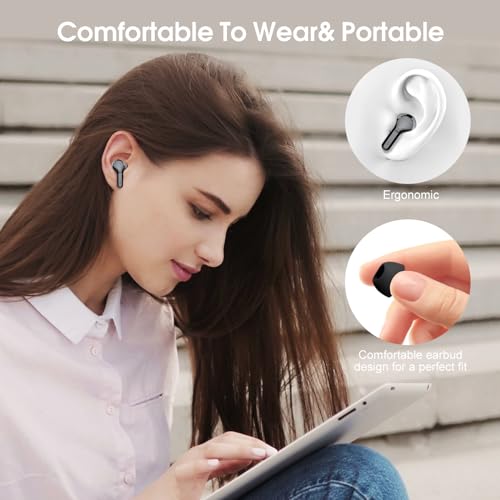 Wireless Earbuds, Bluetooth 5.4 Headphones HiFi Stereo, Bluetooth Earbuds - color: A-Black