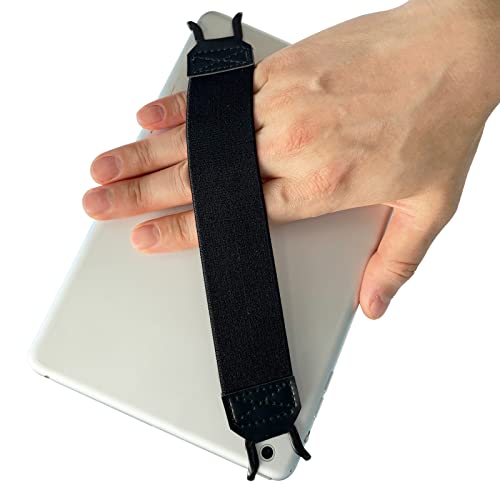 Universal Tablet Hand Strap Holder, Handle Grip with Elastic Belt, Secure Portable for iPad/iPad Pro and All 9-10 Inch Tablets (Grey) - color: Grey