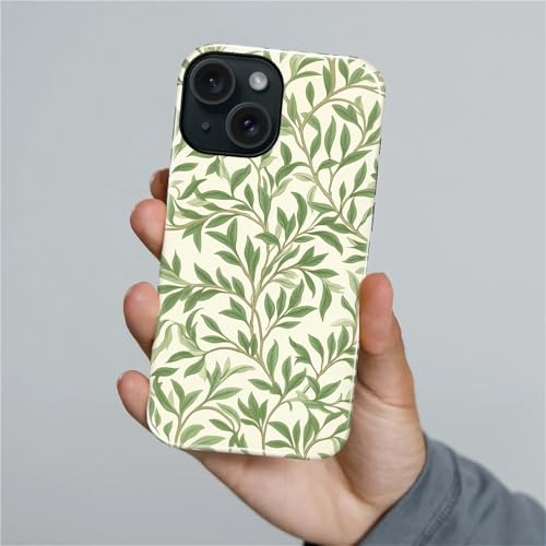 Case for iPhone 15 Plus, Shockproof Hybrid Protective Phone Case, Dual-Layer Drop Protection Anti-Scratch, Green Leaves - color: Green Leaves, size: iPhone 15 Plus