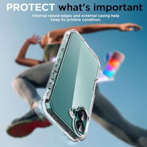 AICase for iPhone 16 Plus Clear Case(6.7"),Heavy Duty Drop Protection Full Body Rugged Shockproof/Dust Proof 3-Layer Military Protective Tough Durable Cover for iPhone 16 Plus - color: Clear