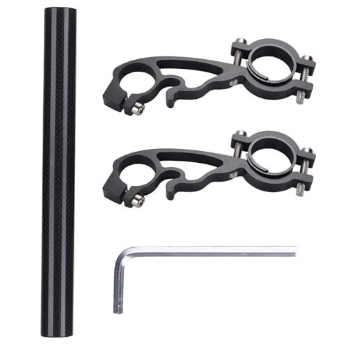 Yizhet Bike Handlebar Extender, Bicycle Handlebar Extension Lightweight Durable Double Bike Handlebar Bracket for Holding Bicycle Speedometer, GPS, Phone Mount Holder - color: Carbon Tube