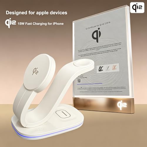 2026 New Fast 15W 3 in 1 Charging Station for iPhone Compatible Magnetic