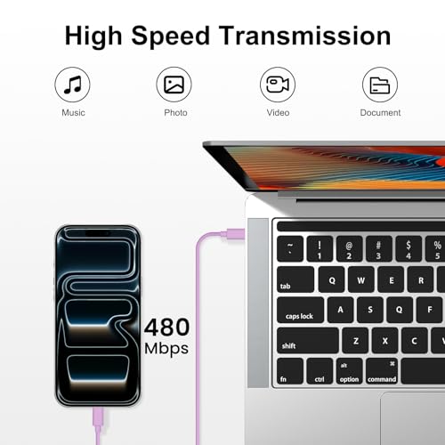 iPhone 18 17 16 15 Charger Fast Charging, 20W Dual Port USB C Charger Block - color: Purple