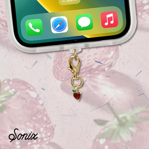 Sonix Dust Plugs - USB C + Lightning Compatible - Fruit Gemstone Charging Port Charms (3 Pack) - Crystal Fruits - Strawberry, Grape, Cherry - color: Crystal Fruits