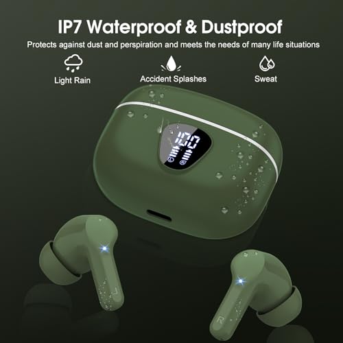 BESNOOW I53 ENC Wireless Earbuds Bluetooth 5.4 HiFi Stereo in Ear Ear Buds - color: Green