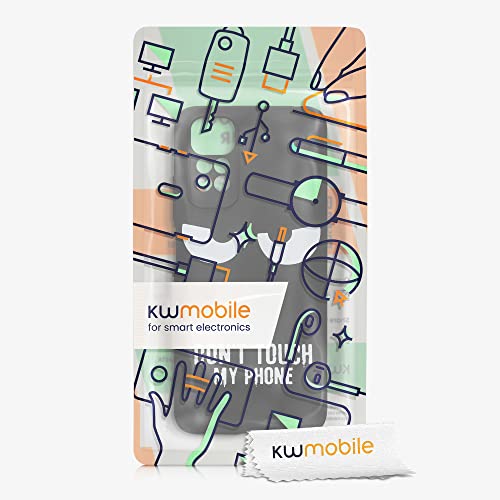 kwmobile TPU Silicone Case Compatible with Xiaomi Redmi Note 11 / Note 11S - Case Soft Cover - Don't Touch My Phone White/Black - size: Redmi Note 11 / Note 11S