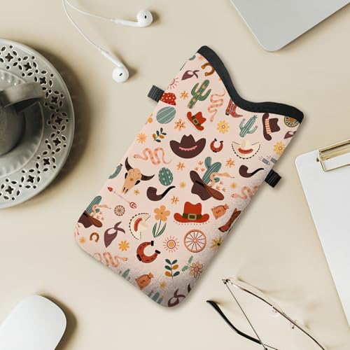 Cell Phone Sleeve Pouch with Adjustable Strap - Western Cowboy - color: Cowboy