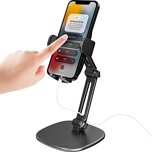 APPS2Car Phone Stand for Desk, Adjustable Cell Phone Holder for Office - color: Black - Phone Stand