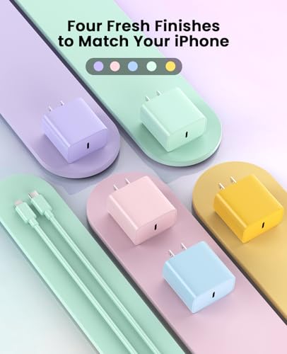 iPhone Charger Fast Charging, USB C Charger Block, 6FT/10FT Lightning Cable - color: green