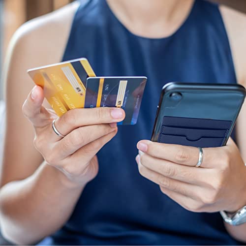 Weewooday 6 Pcs 6 Pcs Stick on Phone Card Holder Wallet, Solid, Fresh Color - color: Fresh Color