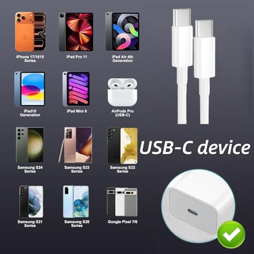 3ft USB C to USB C Cable for iPhone 17 16 15, 2Pack 60W Fast Charging Cord - size: 3FT, style: USBC to USBC