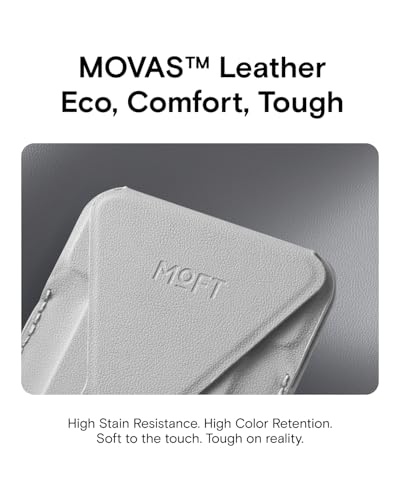 MOFT MagSafe Wallet Stand with Apple Find My, Ultra-Slim Trackable Strong Magnetic Phone Card Holder, 3-in-1 Multi-Angle Adjustable Phone Stand for iPhone 18/17/16/15/14/13 Series, Misty Cove - color: Misty Cove