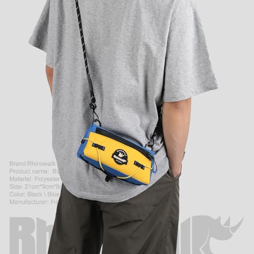 Rhinowalk Bike Handlebar Bag Bicycle Front Bag Storage Small Pouch with Shoulder Strap for Urban Cycling - color: Yellow