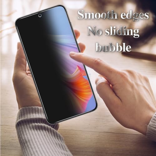 3 Pack Privacy Screen Protector for Samsung Galaxy S24 Plus/S24+ Anti Spy Private Tempered Glass Film, Fingerprint Unlock, Anti Scratch, 9H Hardness, Bubble Free, Case Friendly