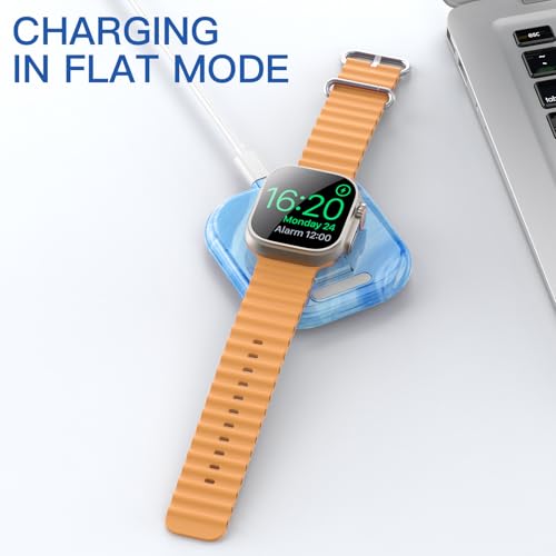 for Apple Watch Charger Stand, Magnetic Fast Charging Dock Portable Design - color: Marble Blue
