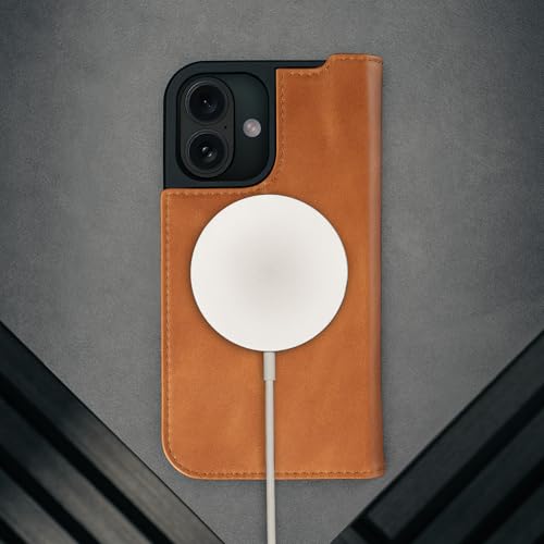 TORRO Leather Case Compatible with iPhone 17 6.3" 2025 - Premium Leather Wallet Flip Case with Kickstand and Card Slots (Compatible with Official MagSafe Chargers) - Light Brown - color: Light Brown, size: iPhone 17