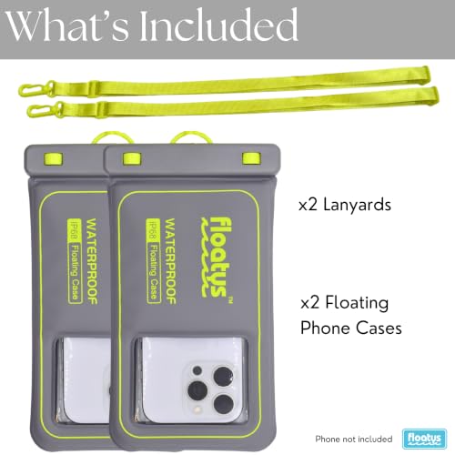 Floating Waterproof Phone Pouch for Regular Size Phones | 2 Pack (Grey & Grey) - color: Grey & Grey