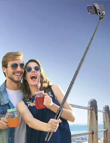Aluminum 71" Phone Tripod, Travel Tripods for iPhone with Remote, Extendable Cell Phone Selfie Stick Tripod Stand Compatible with iPhone 17/16/15/14/13/Android/Camera - color: Black, size: 70.47 Inches - Upgraded Aluminum Pole