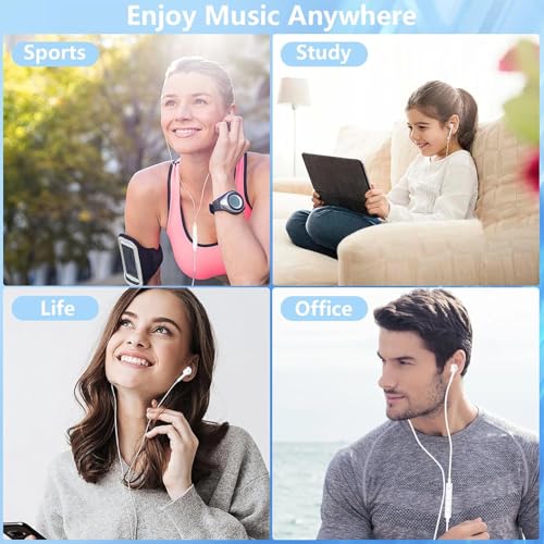 Apple MFi Certified 2 Pack iPhone Wired Headphones with Lightning Connector - color: White