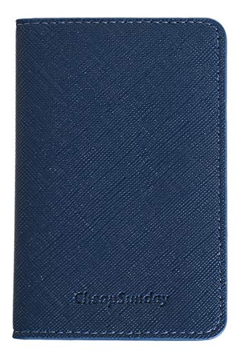 ID Card Holder for Back of Phone Leather Phone Wallet Stick On with Stand Flip Waterproof Leather Adhesive Wallet for Most Cellphones (Navy) - color: Navy