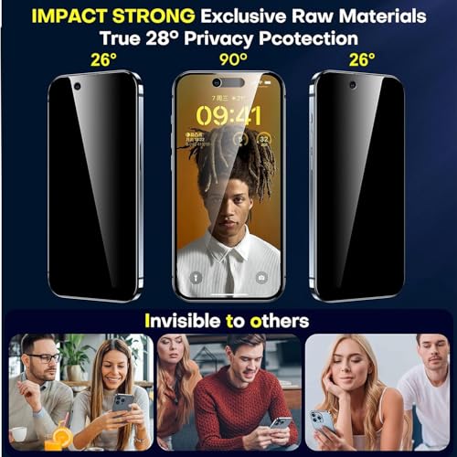 ImpactStrong Anti-Spy Privacy Screen Protector for iPhone 17 Air (6.6-Inch), 9H Tempered Glass, Shatter-Resistant, Anti-Scratch, Easy Install Kit, Case Friendly, 2-Pack - size: iPhone 17 Air